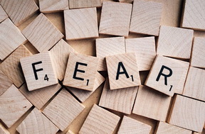 Scrable message "Fear"  for ERP exposure therapy