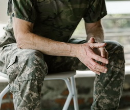 Image of soldier suffering from PTSD and in need of Cognitive Processing Therapy